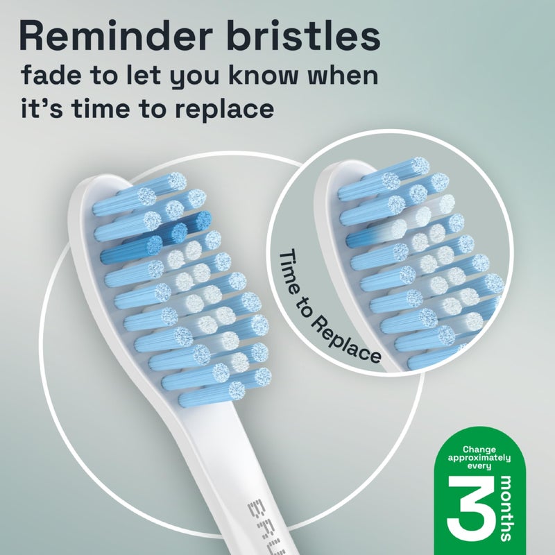 Brushmo Gum Care Sensitive Replacement Toothbrush Heads, Compatible with Philips Sonicare Click-on Toothbrush Handles, 8 Standard Heads, Extra Soft Dupont Bristles for Sensitive Teeth, BM658, White - Image 4